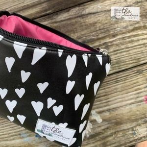 Storehouse Flats clutch purse hearts and hot pink